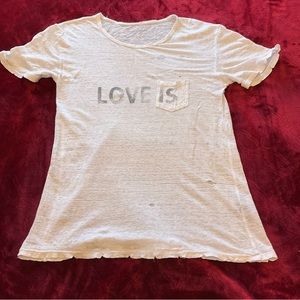 ZADIG & VOLTAIRE Distressed White Short Sleeve Tee Shirt - Medium